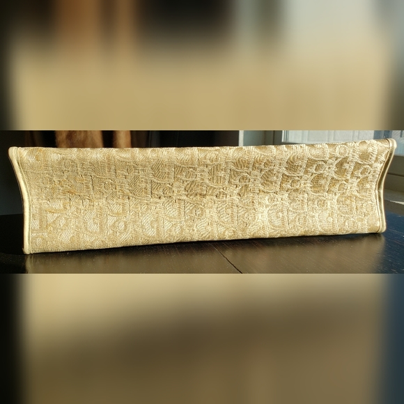 Authentic Vintage Christian Dior Canvas Clutch Bag Cream Rare - Picture 5 of 16